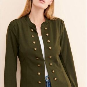ModCloth Women's Olive Military Glam Believer Knit Jacket Size L